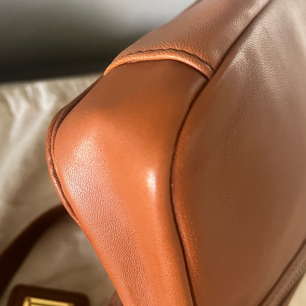 Chic Brown Quilted Clutch with Gold Accents - Picture 12 of 13